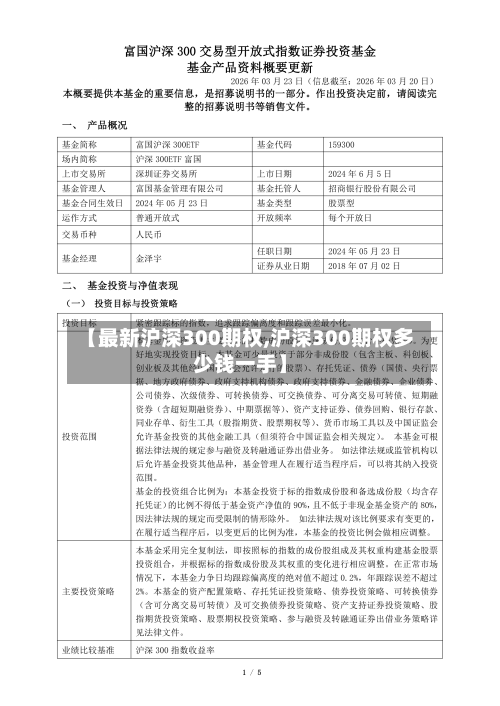 【最新沪深300期权,沪深300期权多少钱一手】-第2张图片