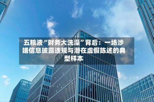 五粮液“财务大洗澡”背后：一场涉嫌信息披露违规与潜在虚假陈述的典型样本-第2张图片