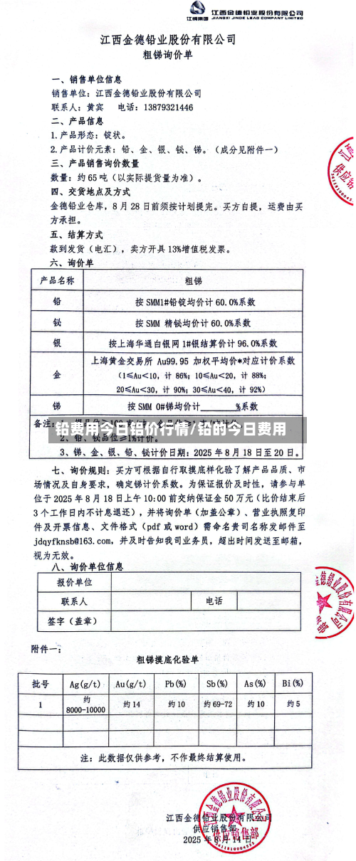 铅费用今日铝价行情/铅的今日费用-第1张图片